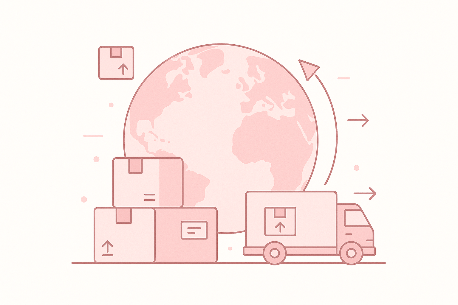 wereldwijde verzending roze en simpel